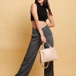 Mast & Harbour Women Solid Structured Handheld Bag image 3