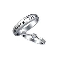 Lila Set Of 2 Silver-Plated CZ Stone-Studded Adjustable Finger Ring-picture-54