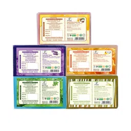 SPARSHAM-NATURE'S TOUCH Set Of 5 Lemongrass Mint Coconut Lavender & Honey Soaps- 125g Each image 4