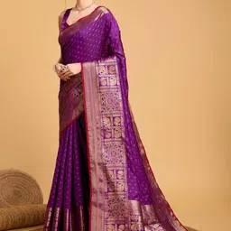 Moda Rapido Woven Design Zari Silk Blend Banarasi Saree image 4