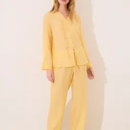 women'secret Women Self Design Textured Night Suit-picture-10