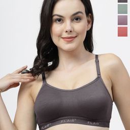 SHYAM SONS FLAIR Pack of 4 Full Coverage Non Padded Non-Wired Cotton Workout Bra-picture-26