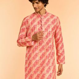 Diwas by Manyavar Men Striped Printed Mandarin Collar Straight Kurta-picture-49