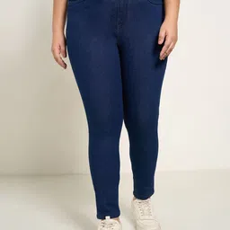 Honey Curvytude by Pantaloons Women Plus Size Skinny Fit High-Rise Cotton Jeans-image-88
