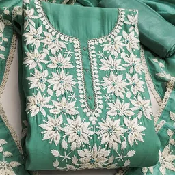 HERE&NOW Embellished Roman Silk Unstitched Dress Material-picture-24