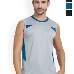FTX Men Pack Of 4 Colourblocked Gym Vests-picture-16