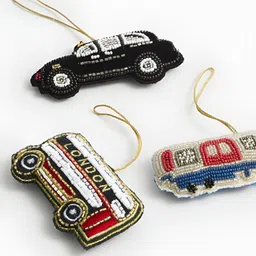 Marks & Spencer 3-Pcs Black and Red Transport Hanging Decorations image 2