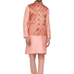 JEXI Men Regular Pure Silk Kurta with Pyjamas-picture-17