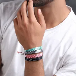 Yellow Chimes Men Set Of 4 Wraparound Bracelets image 3