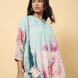 Marigold Lane Print Mandarin Collar Top image 1