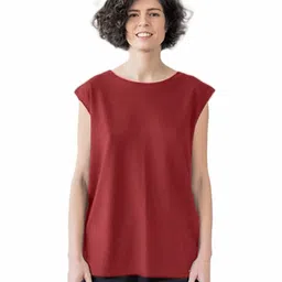 NOTWILD Women Solid Round Neck Cotton T-shirt-picture-22