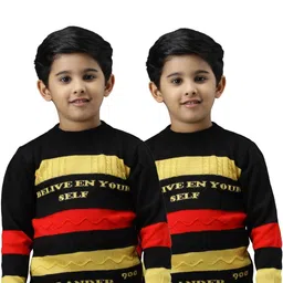 Anixa Boys Set Of 2 Striped Woollen Pullover image 3