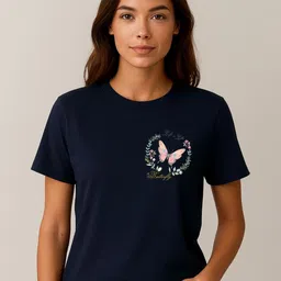 Anikmart Typography Printed Round Neck Pure Cotton T-shirt-image-36