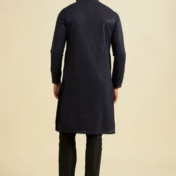 Manyavar Geometric Embroidered Sequinned Straight Georgette Kurta With Pyjama image 5