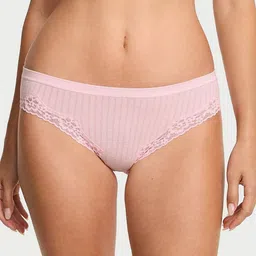 Victoria's Secret Seamless Lace-Trim Mid-Rise Stretchable Bikini Briefs-image-79