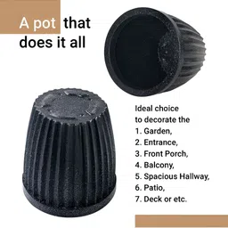 RUBOXA 4Pcs Black UV ProtectedBig Size Flower Pot image 5