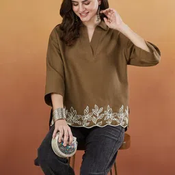 MOKOSH Women Embroidered Thread Work Kurta image 4