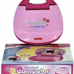 rudra enterprise Educational Learning Laptop for Kids with LED Display, Alphabet ABC and 123 Number Learning Computer for Kids (Pink) image 5