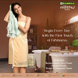 Ramraj Blue 3 Piece Other 500 GSM Towel Set image 2