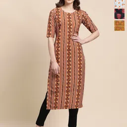 Ethnic basket Women Pack Of 4 Ethnic Motifs Printed A-Line Kurta Sets-picture-30