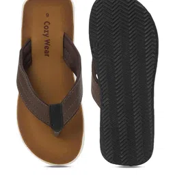 Cozy Wear Men Brown Flip Flops image 4
