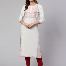 STYLE ANGEL Floral Embroidered Sequinned Straight Kurta-picture-16