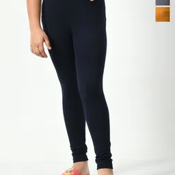 KAYU Girls Pack Of 3 Churidar Length Leggings-image-34