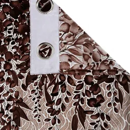 Home Sizzler Brown Set of 2 Floral Window Curtain image 2