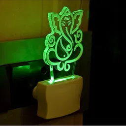 1ST TIME White & Transparent 2-Pcs 3D Illusion LED Plug Night Lamps image 3