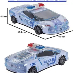 primefair Police Car with Lights, Music,Friction Realistic Design Police Car Toys for Kids image 5