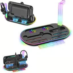 TMG RGB Charging Dock for Switch 2, Cooling Base Storage Organizer Stand (White) Gaming Accessory Kit-picture-37