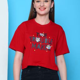 Dreambe Women Typography 2 Wonder Woman Printed Fusion Applique T-shirt-picture-2