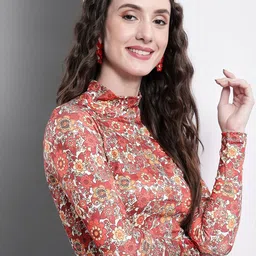 VANGULL Floral Printed Fitted Top image 5