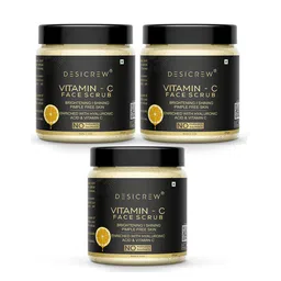 Desi Crew Set Of 3 Vitamin C Face Scrub With Hyaluronic Acid -100g Each image 1