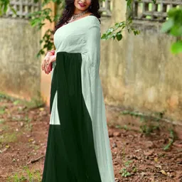 FLOURIOUS Colourblocked Ready to Wear Saree image 3