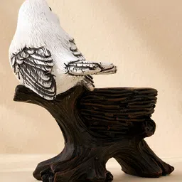 CraftVatika Bird White & Brown Metal Candal Holder-image-88