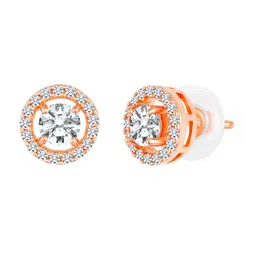Peora Rose Gold-Plated Cubic Zirconia Studded Contemporary Studs image 4