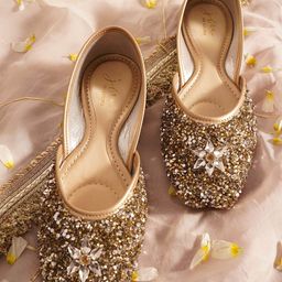 JM Looks Women Fashion Flat Embellished Round Toe Flat Jutti with Comfortable Sole-picture-31