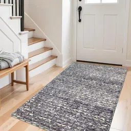 LUXEHOME INTERNATIONAL Silver-Toned Striped Anti-Skid Nylon Carpet-picture-34