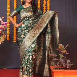 amirat Ethnic Mofits Woven Design Zari Pure Silk Banarasi Saree-image-54