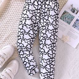 LULU & SKY Girls Printed Tapered Fit High-Rise Chinos Trousers-picture-26