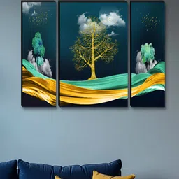 Myntra Elegant Homes Green & Gold-Toned 3 Pieces Floral & Botanical Night Vision Wall Art-picture-20