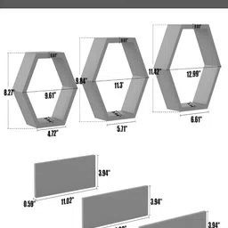 ar sabri shopee arif rao AR SABRI SHOPEE Grey Pack Of 3 MDF Wooden Wall Shelves image 2