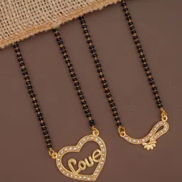 Bhanu diam Gold-Plated Brass Mangalsutra-picture-34