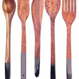 nabil creation wooden spoon Wooden Cutlery Set (Pack of 6) Wooden Cutlery Set-picture-39