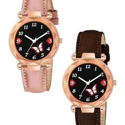 Miss Perfect Women Pack Of 2 Printed Dial & Leather Textured Straps Analogue Watch Cvv89-picture-49
