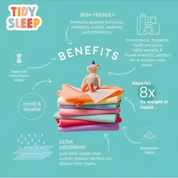 TIDY SLEEP Orange & Green 3 Pieces Cotton Waterproof & Reusable Mattress Protector image 5