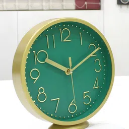 RANDOM Yellow & Green Round Analogue OK To Wake Contemporary Foiling Wall Clock image 5