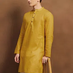 Melange by Lifestyle Men Solid Cotton Regular Kurta-picture-25