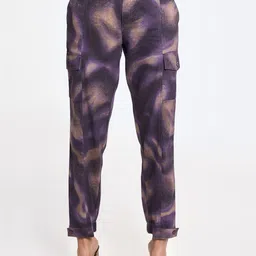 Terra Luna Women Tie and Dye Printed Smart Cargos Trousers-picture-40